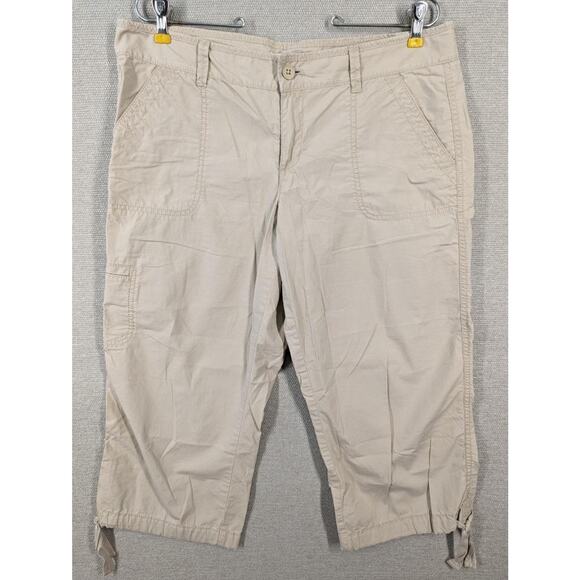 Ann Taylor Loft Cropped Pants Size 10 Tan -0224C178 - Picture 1 of 8